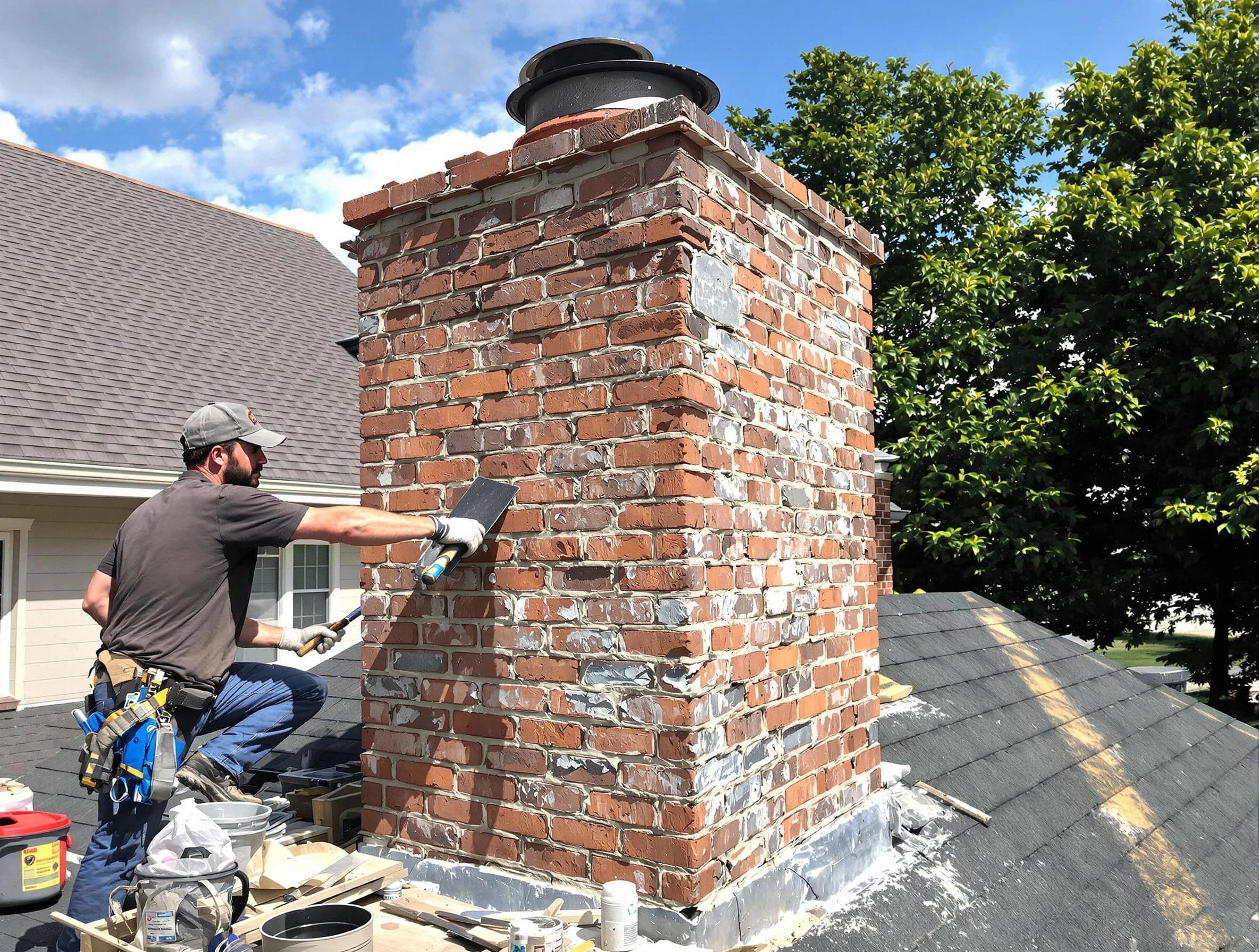 Completed chimney rebuild by Woodlake Chimney Sweep in Woodlake, VA