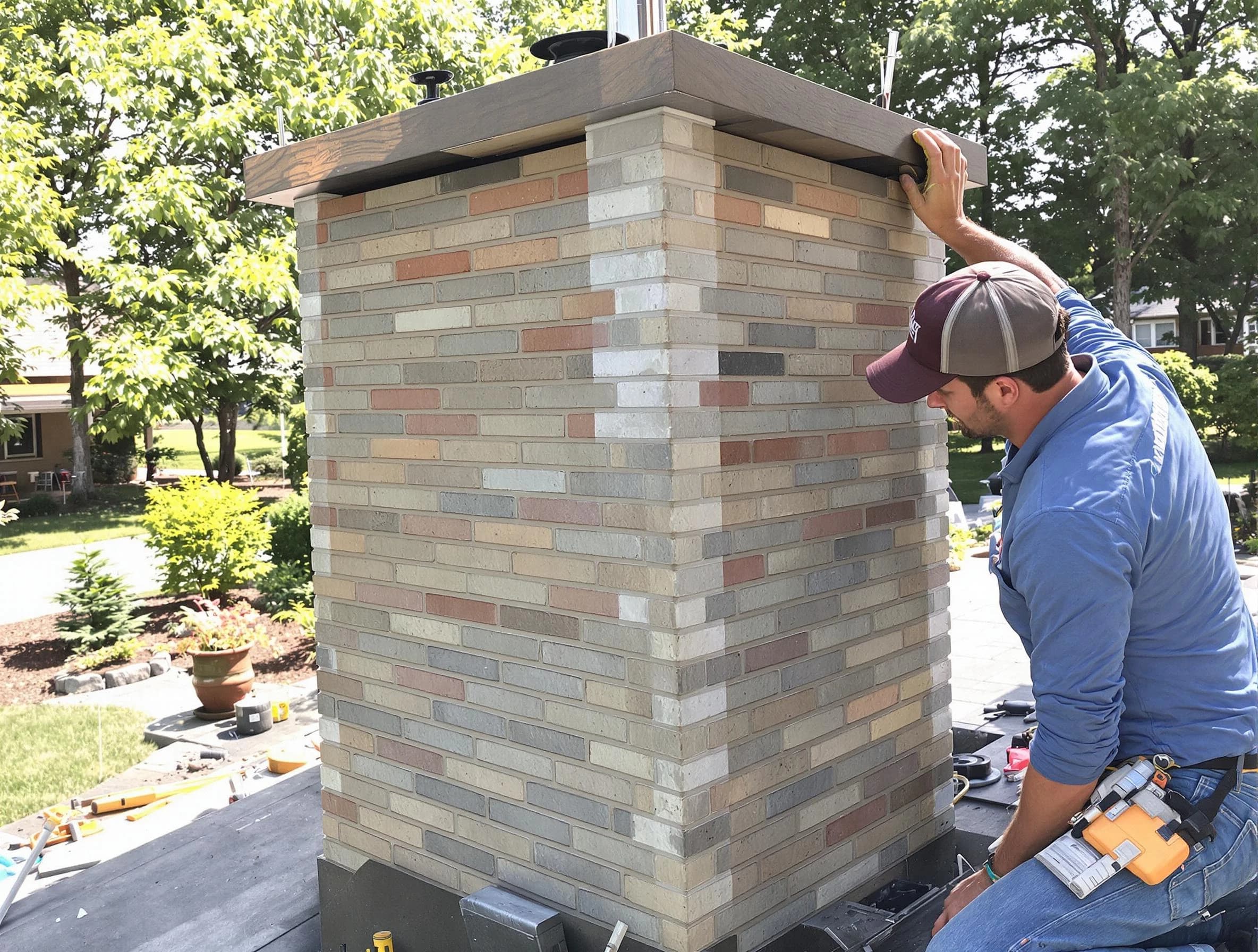 Woodlake Chimney Sweep completing a modern chimney remodel in Woodlake, VA