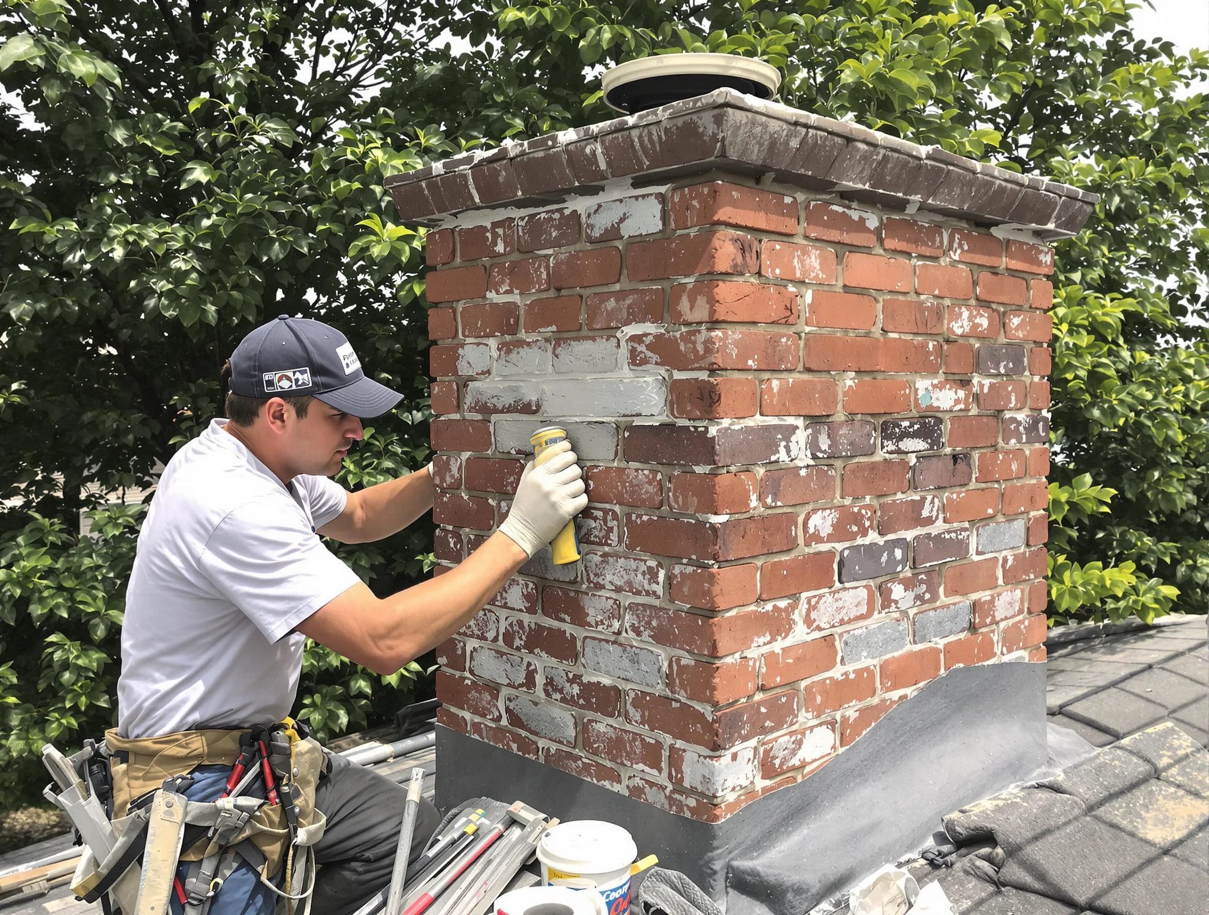 Woodlake Chimney Sweep restoring an aging chimney in Woodlake, VA