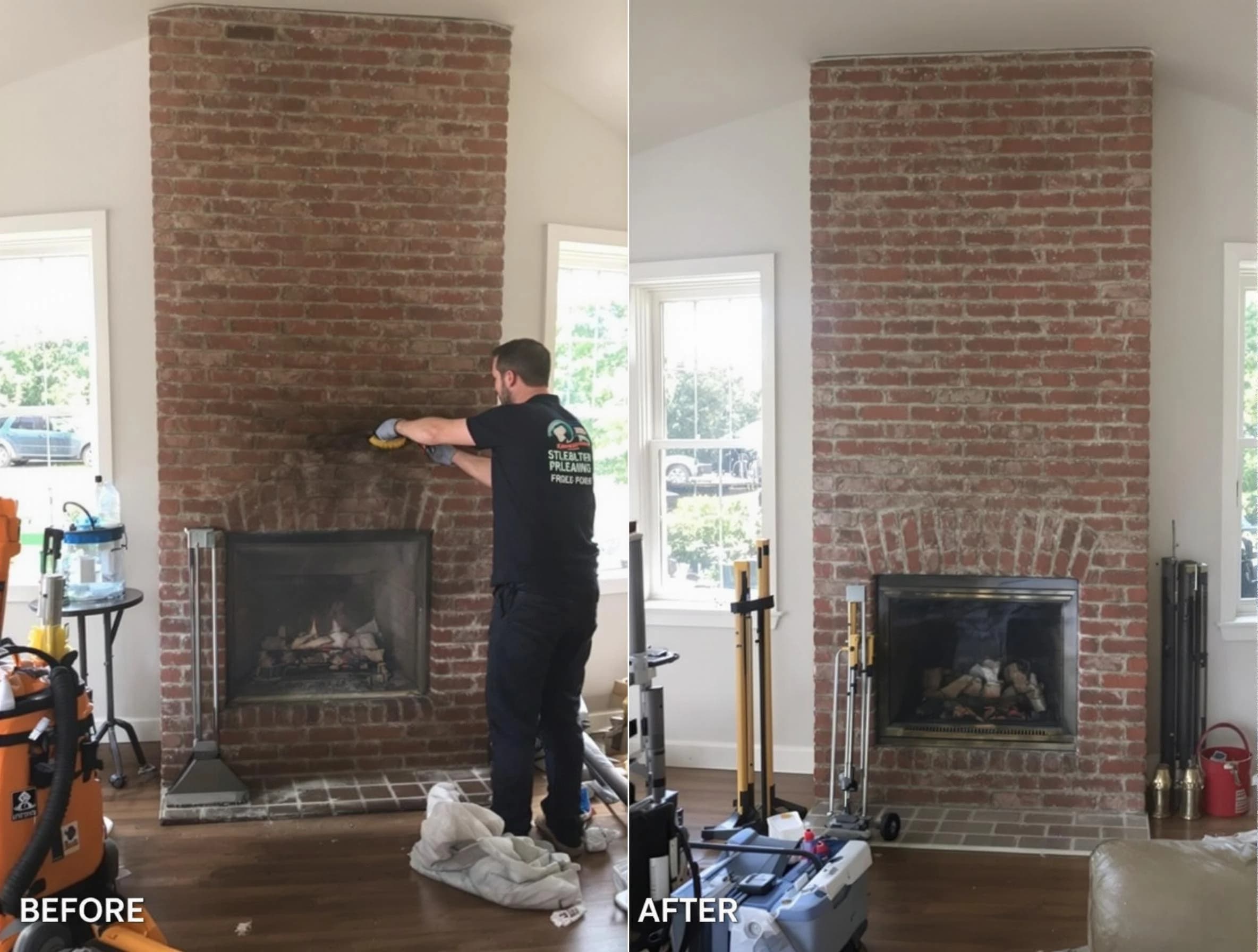 Finished chimney sweeping service by Woodlake Chimney Sweep in Woodlake, VA