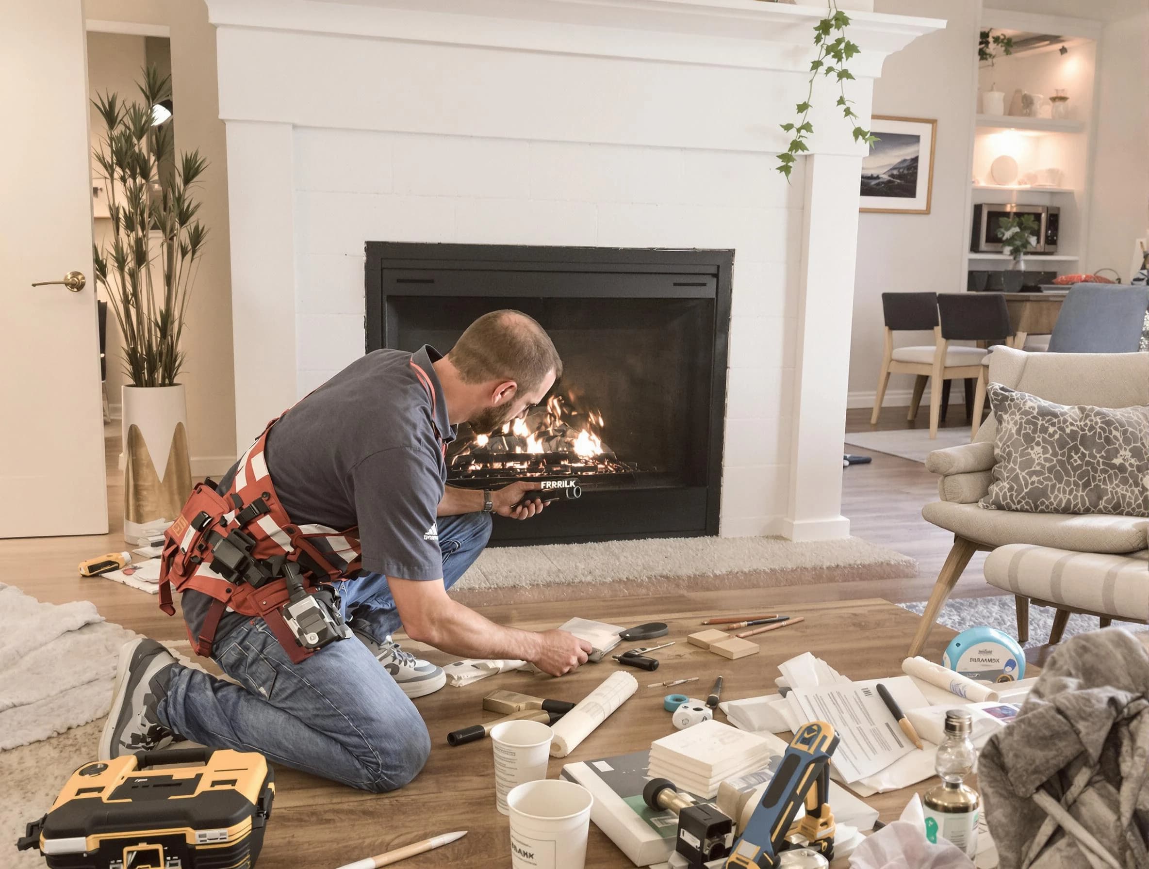 Woodlake Chimney Sweep performing fireplace repair in Woodlake, VA