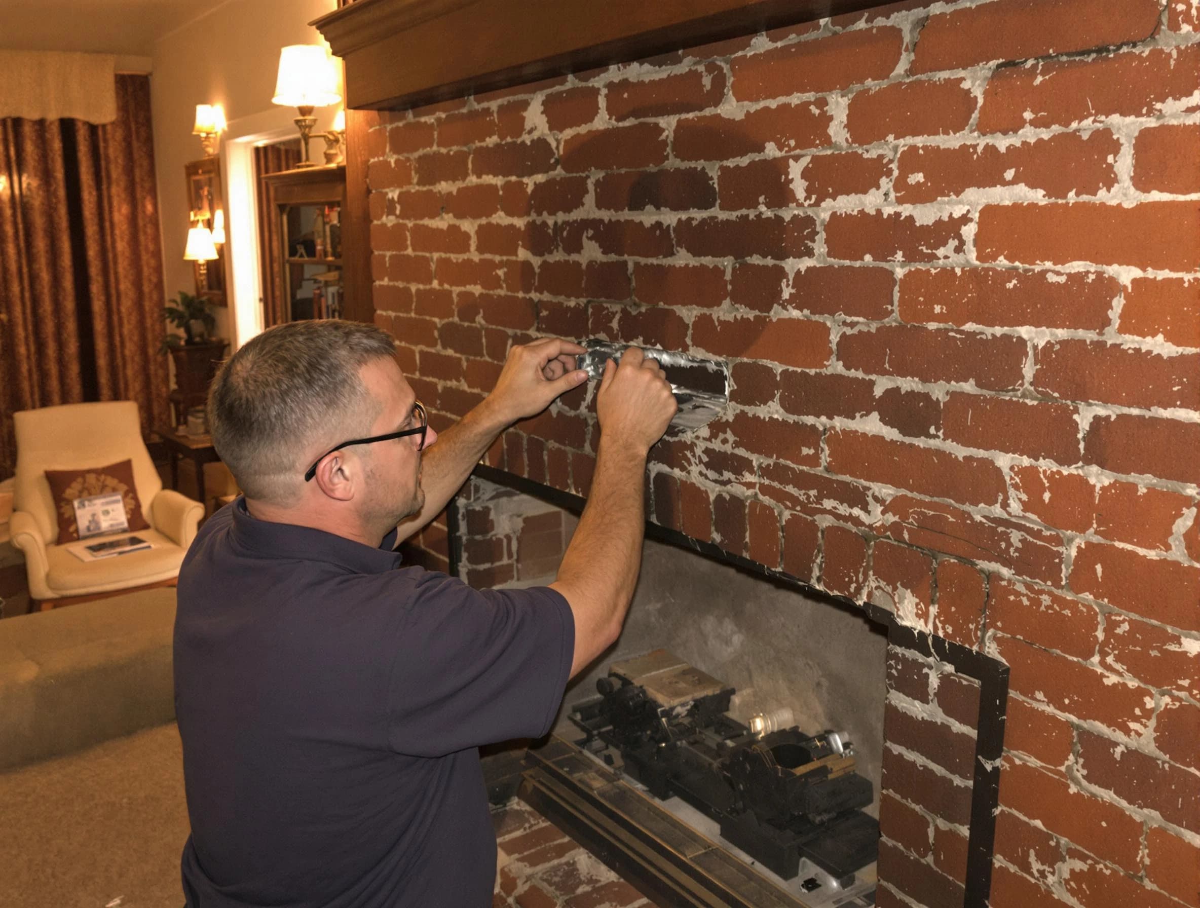 Woodlake Chimney Sweep expert fixing a fireplace in Woodlake, VA