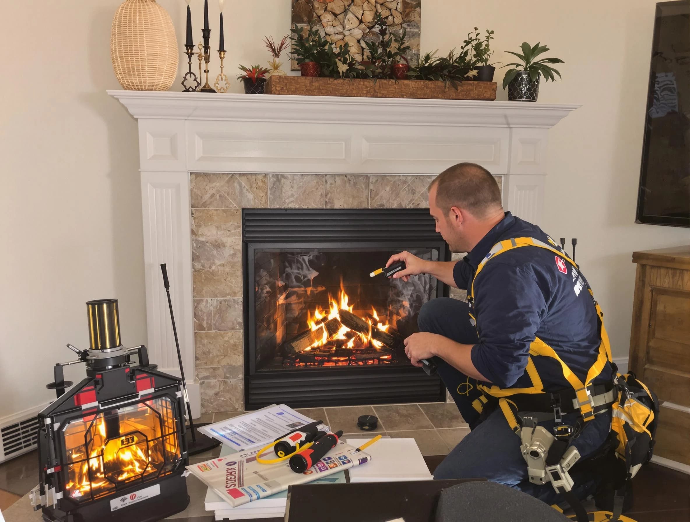 Safety-focused fireplace inspection by Woodlake Chimney Sweep in Woodlake, VA
