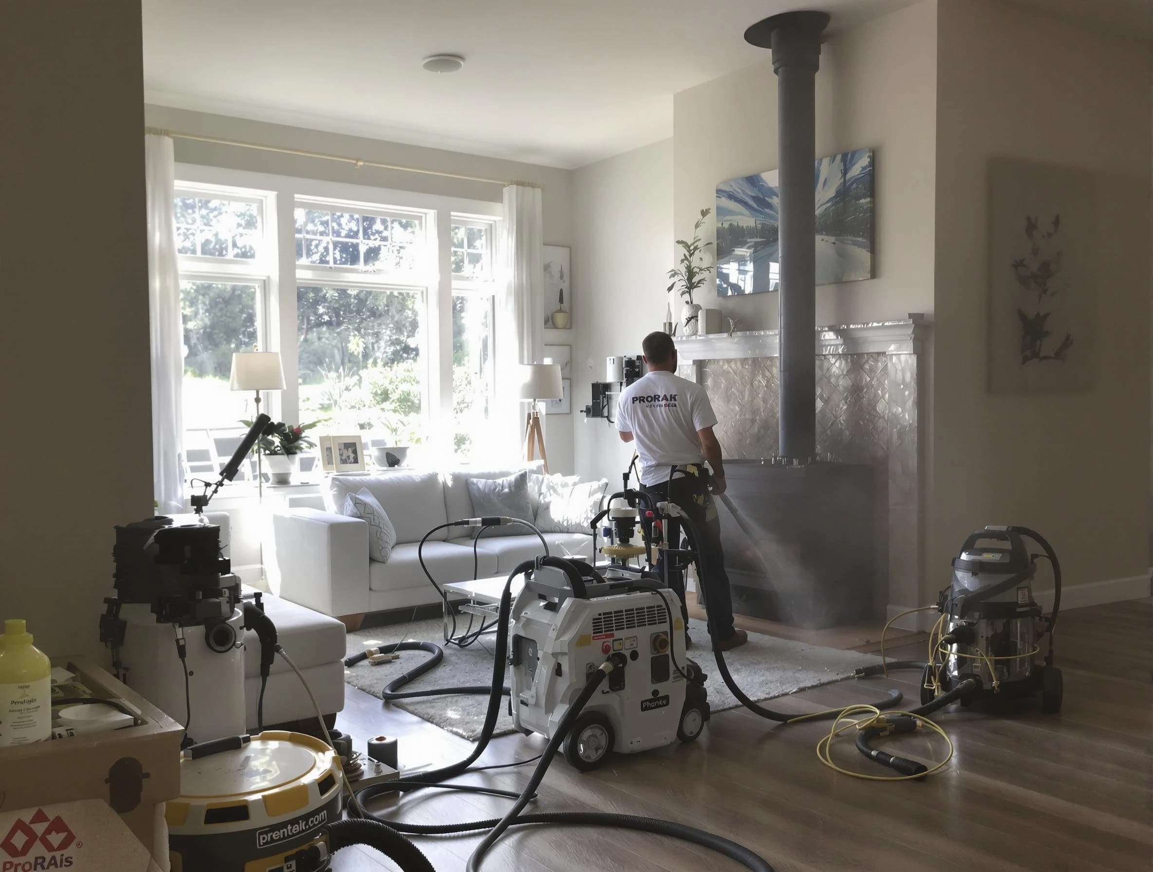 Soot removal service by Woodlake Chimney Sweep for a fireplace in Woodlake, VA