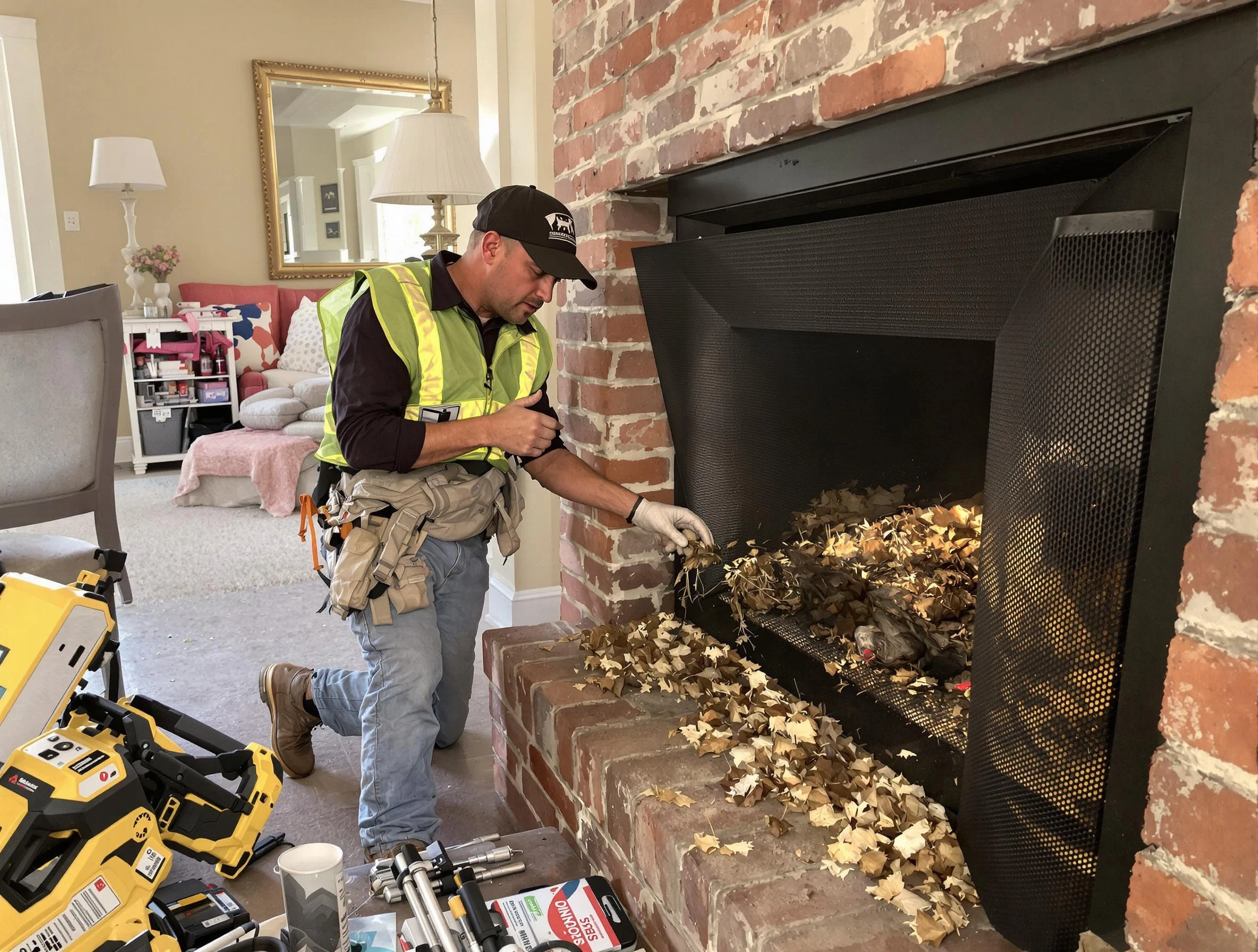 Safe screening installation by Woodlake Chimney Sweep in Woodlake, VA