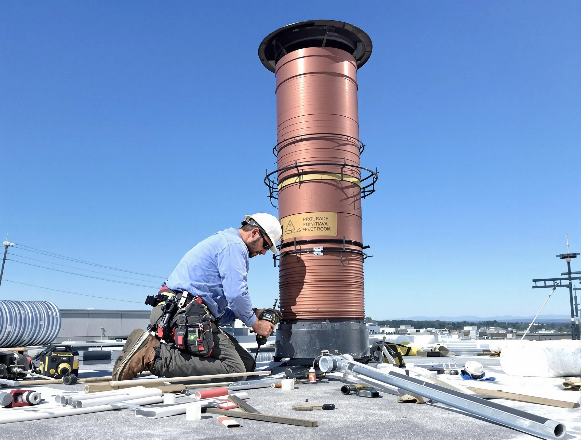 Installed chimney liner by Woodlake Chimney Sweep in Woodlake, VA