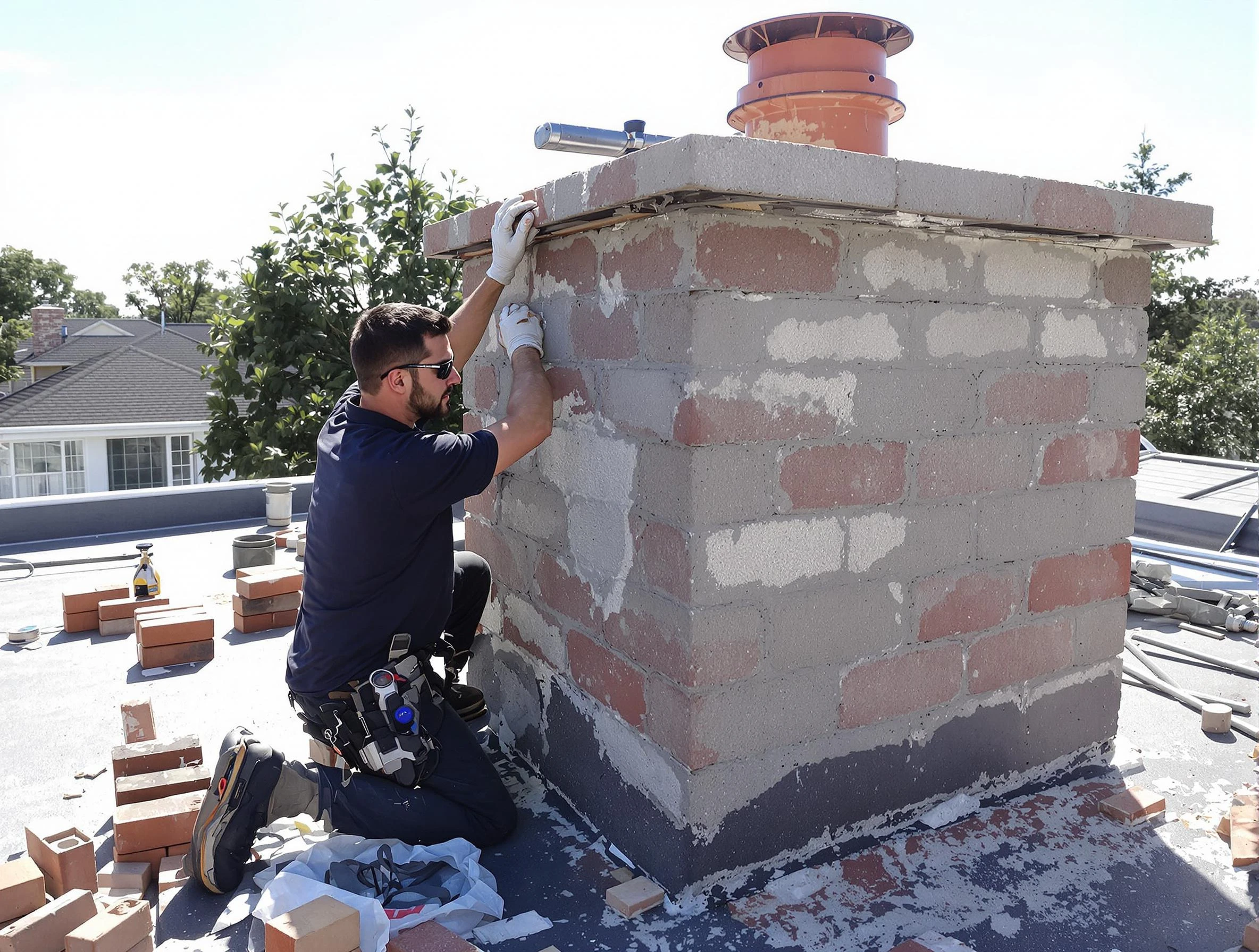 Advanced chimney repair process by Woodlake Chimney Sweep in Woodlake, VA