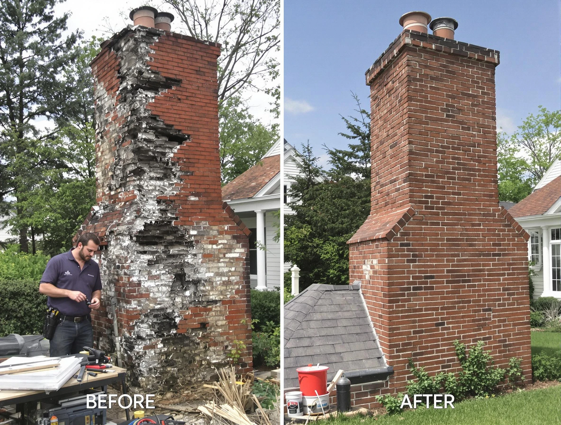 Woodlake Chimney Sweep performing a full chimney restoration in Woodlake, VA