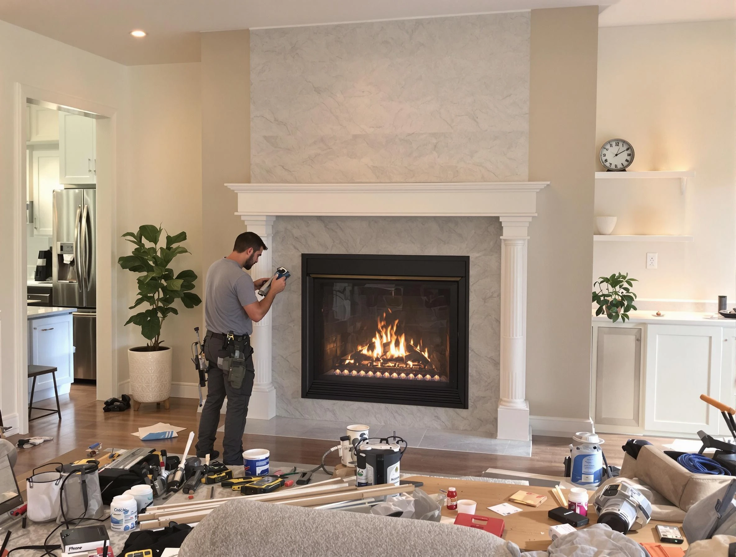 Newly installed fireplace by Woodlake Chimney Sweep in Woodlake, VA