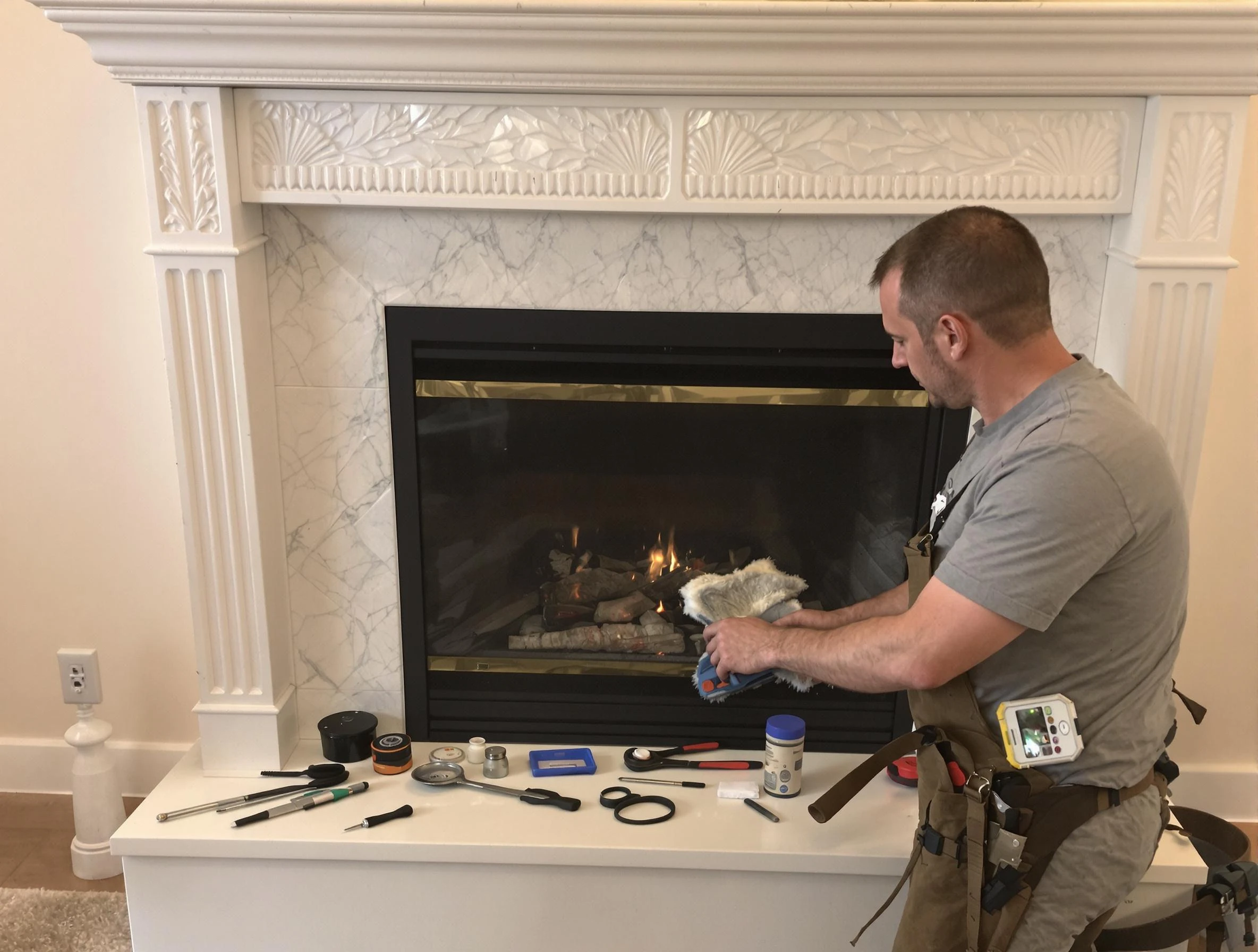 Woodlake Chimney Sweep performing fireplace maintenance in Woodlake, VA